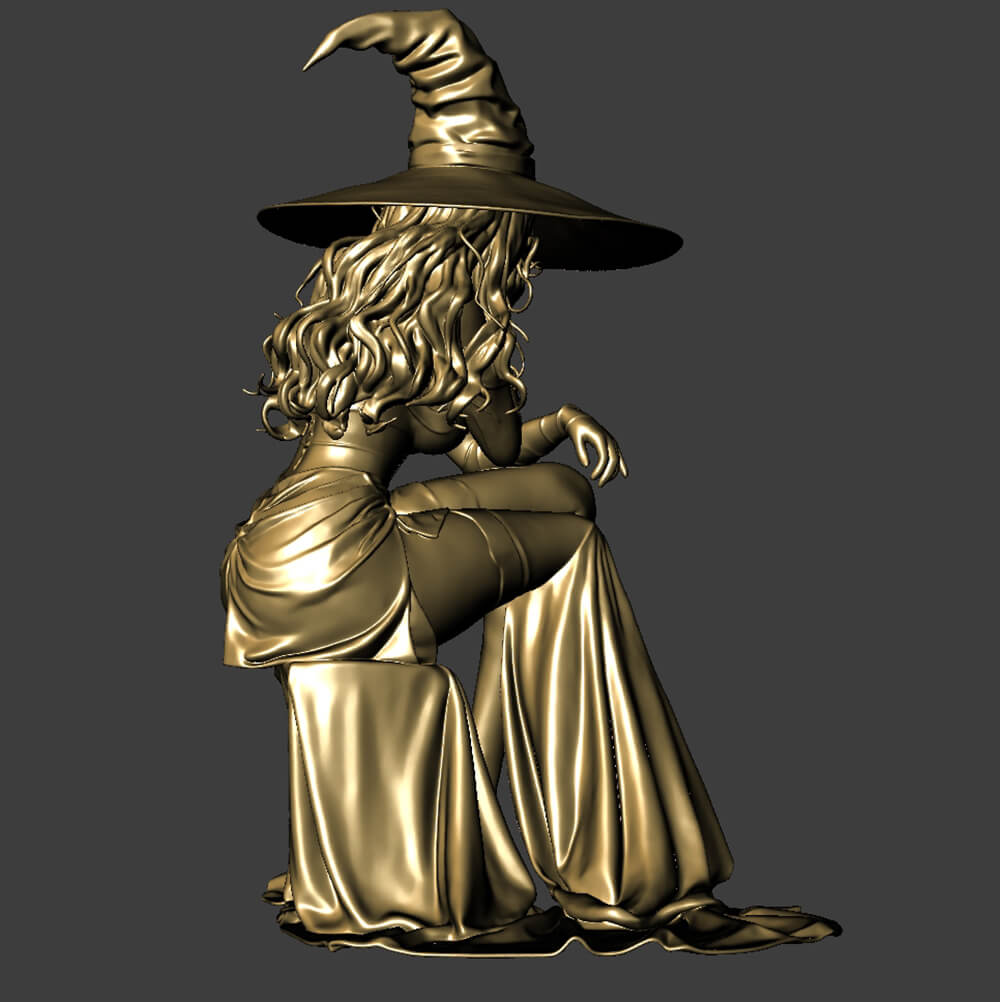 Witch Printable Miniature for Halloween 3D Model