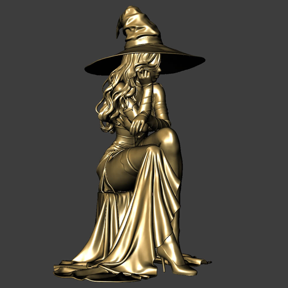 Witch Printable Miniature for Halloween 3D Model