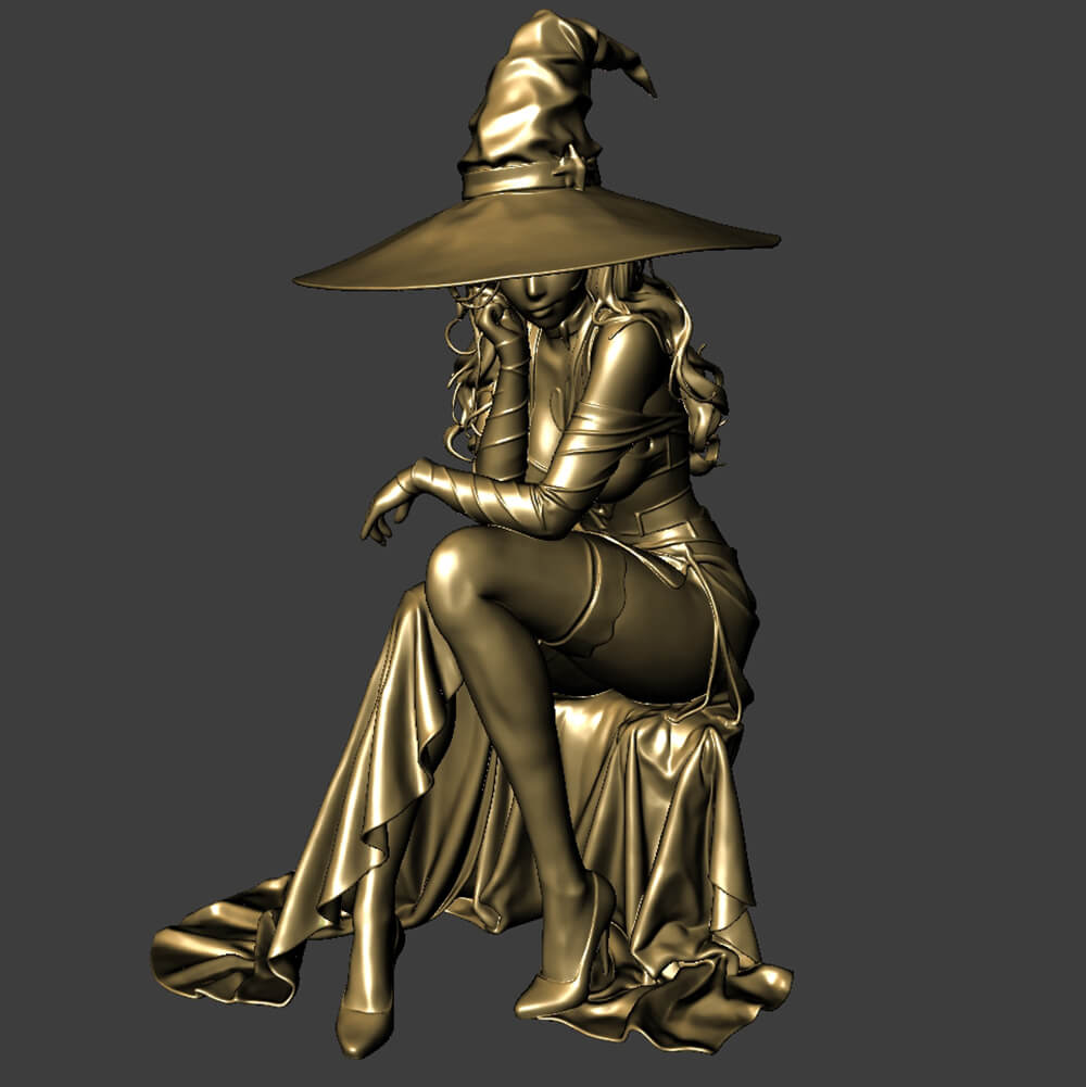 Witch Printable Miniature for Halloween 3D Model