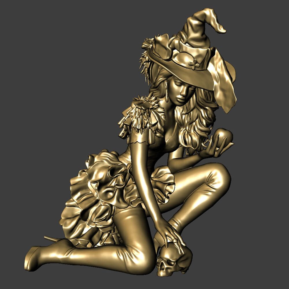 Witch Printable Miniature for Halloween 3D Model