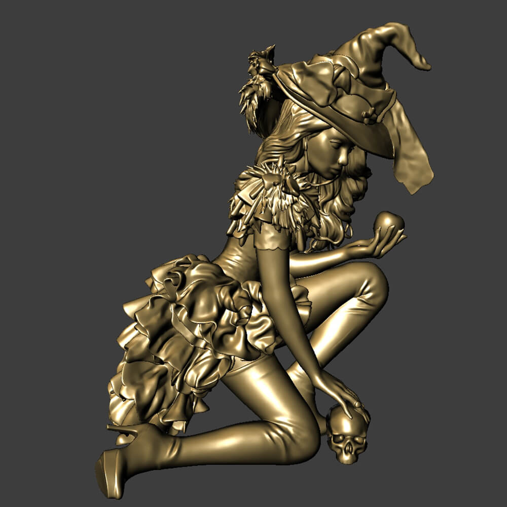 Witch Printable Miniature for Halloween 3D Model