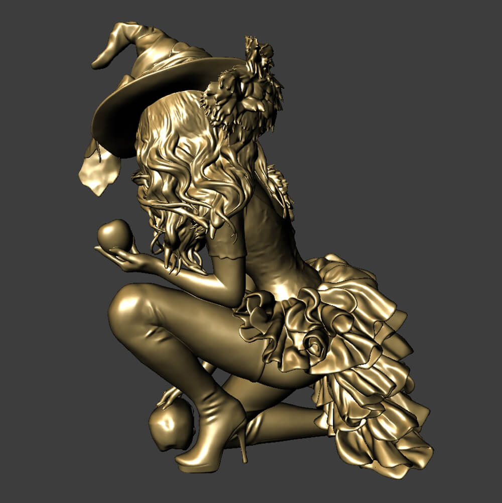 Witch Printable Miniature for Halloween 3D Model