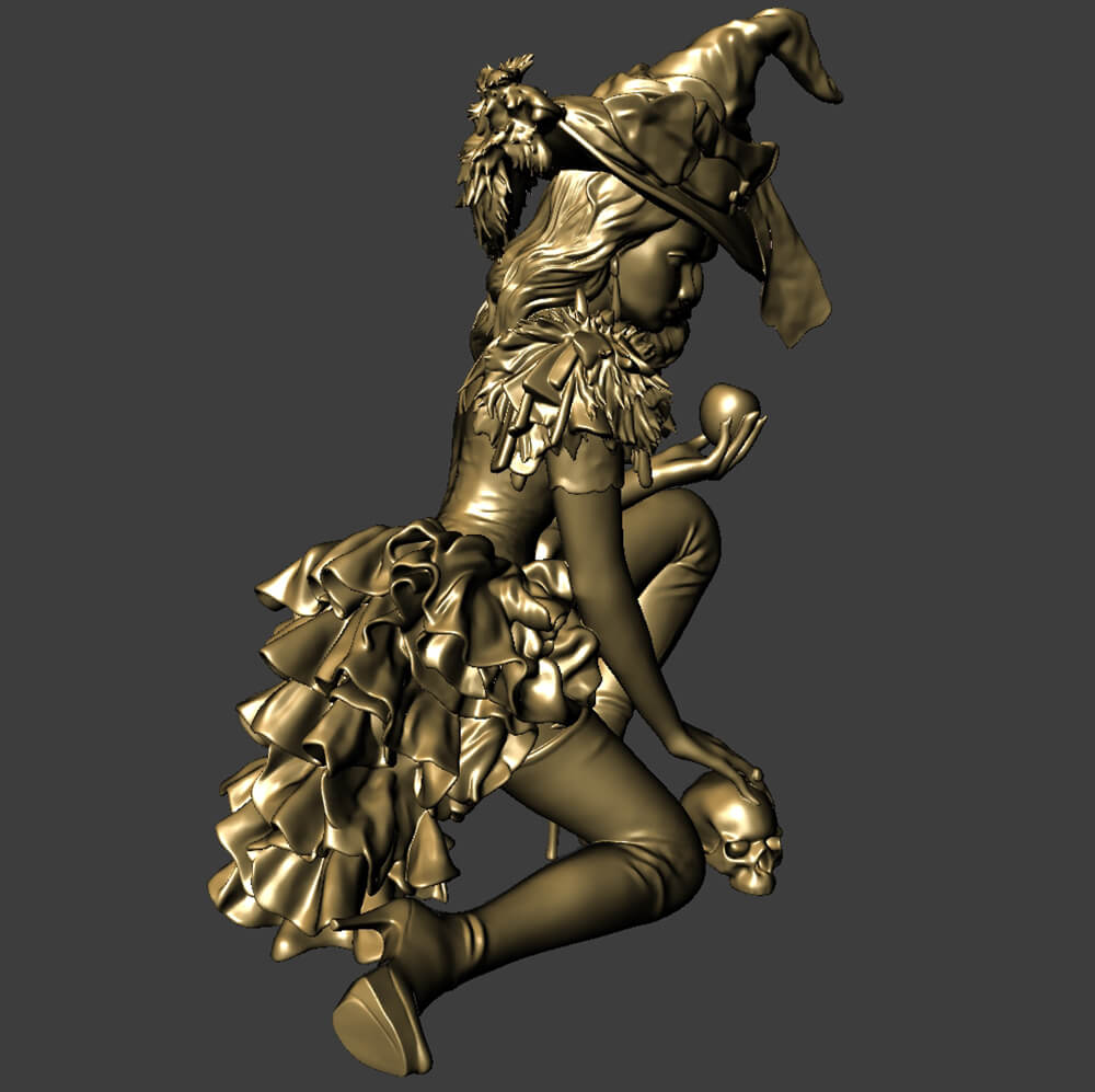 Witch Printable Miniature for Halloween 3D Model