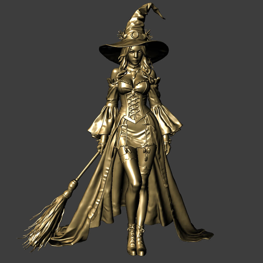 Witch Printable Miniature Halloween 3D Model