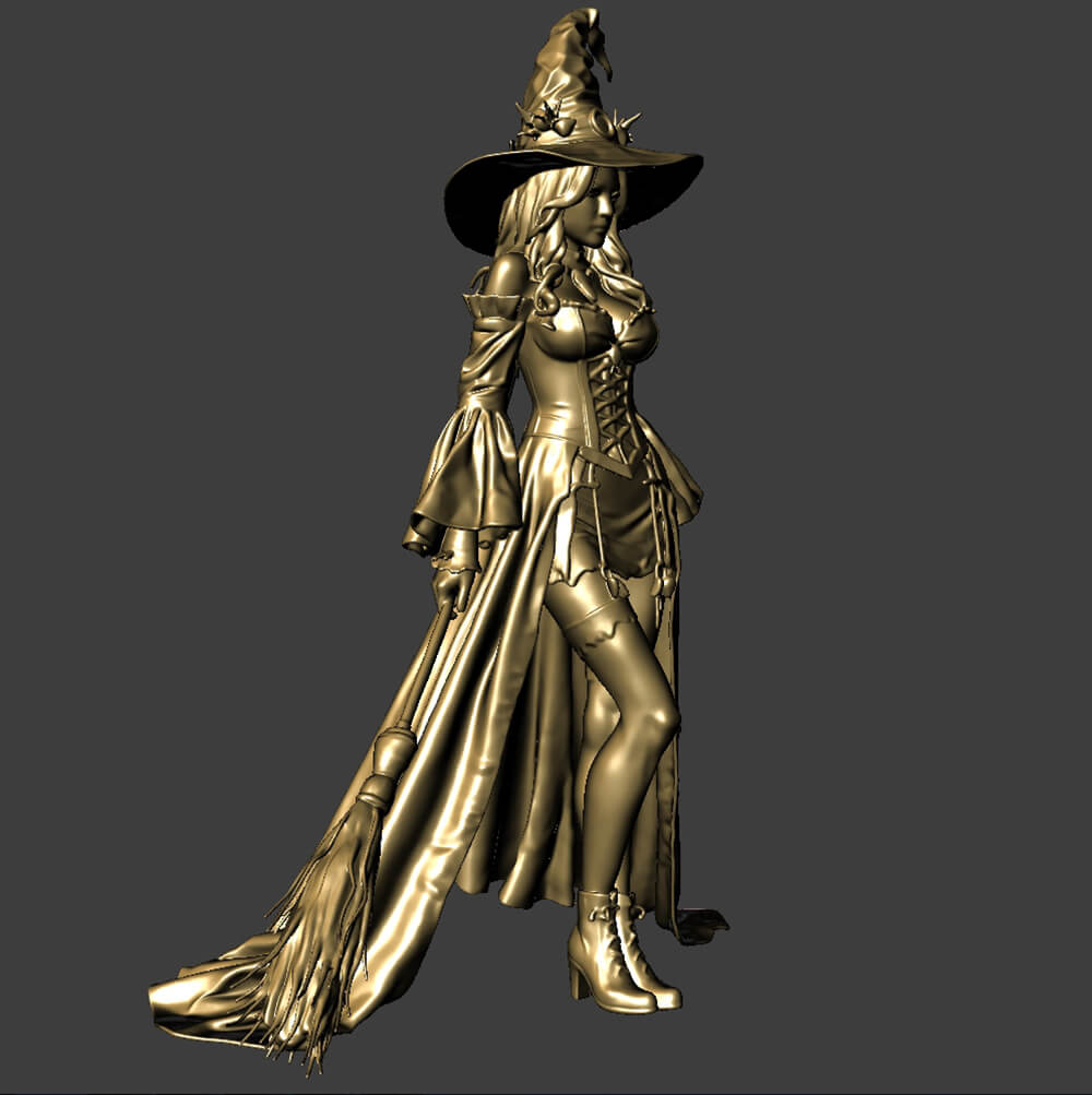 Witch Printable Miniature Halloween 3D Model