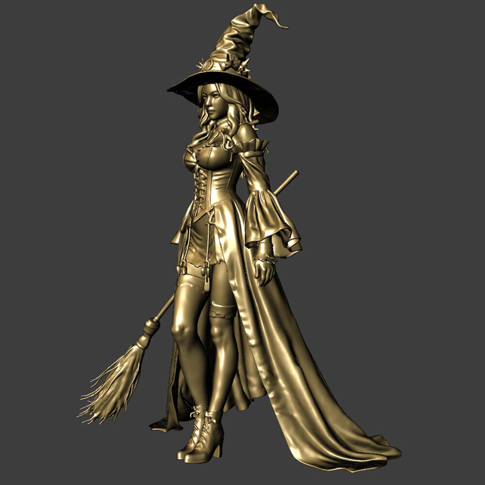 Witch Printable Miniature Halloween 3D Model