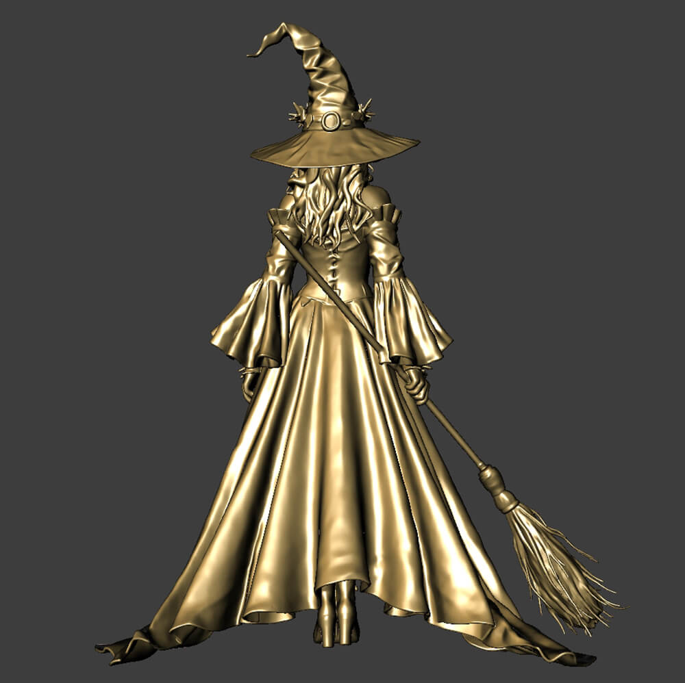 Witch Printable Miniature Halloween 3D Model