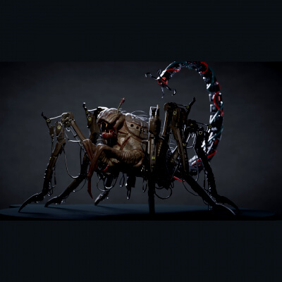 Iron Stalker - Rigged Mechanical Creature - Blender and Animated FBX