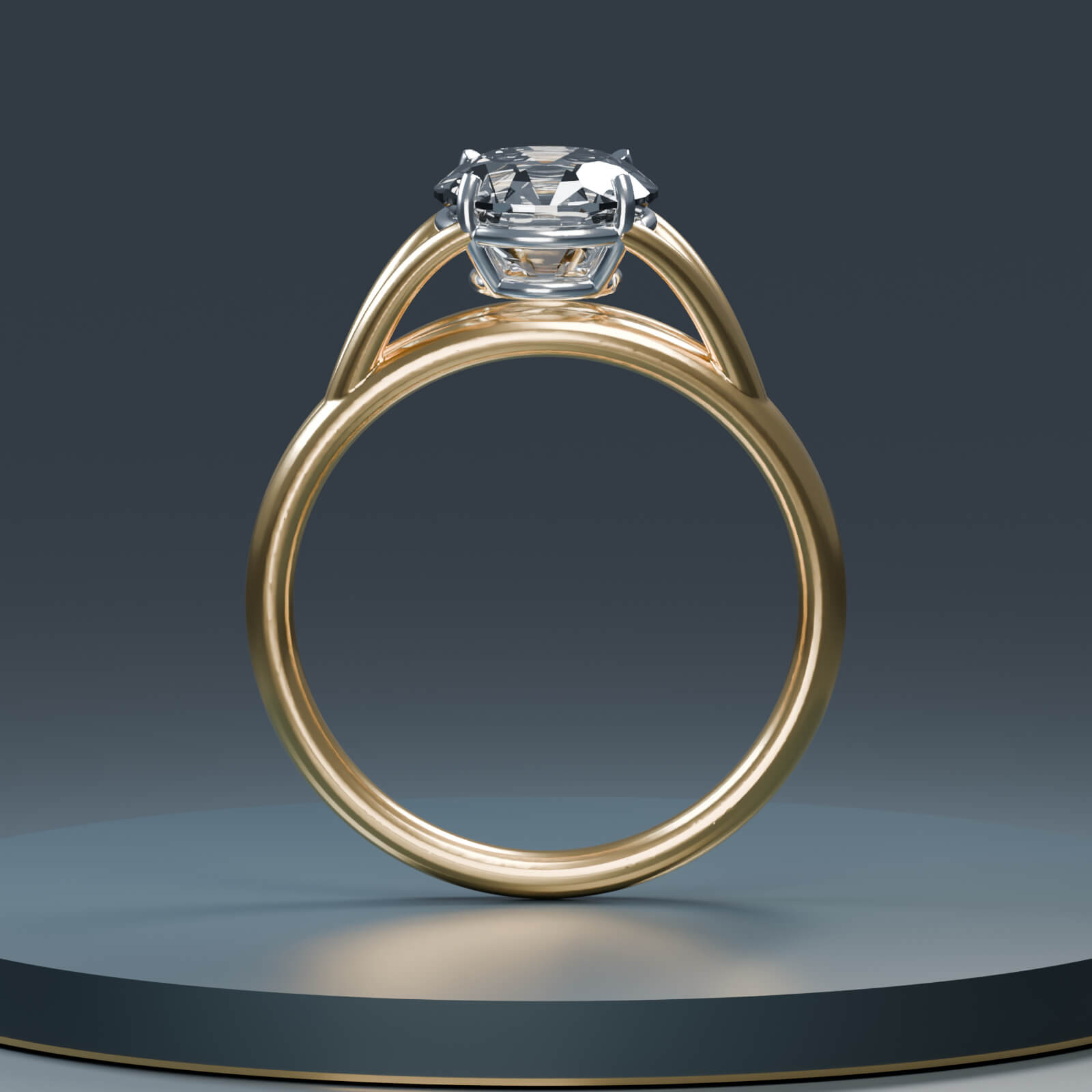 Aurelia Split Cathedral Diamond Ring Jewelry Model 3D Model