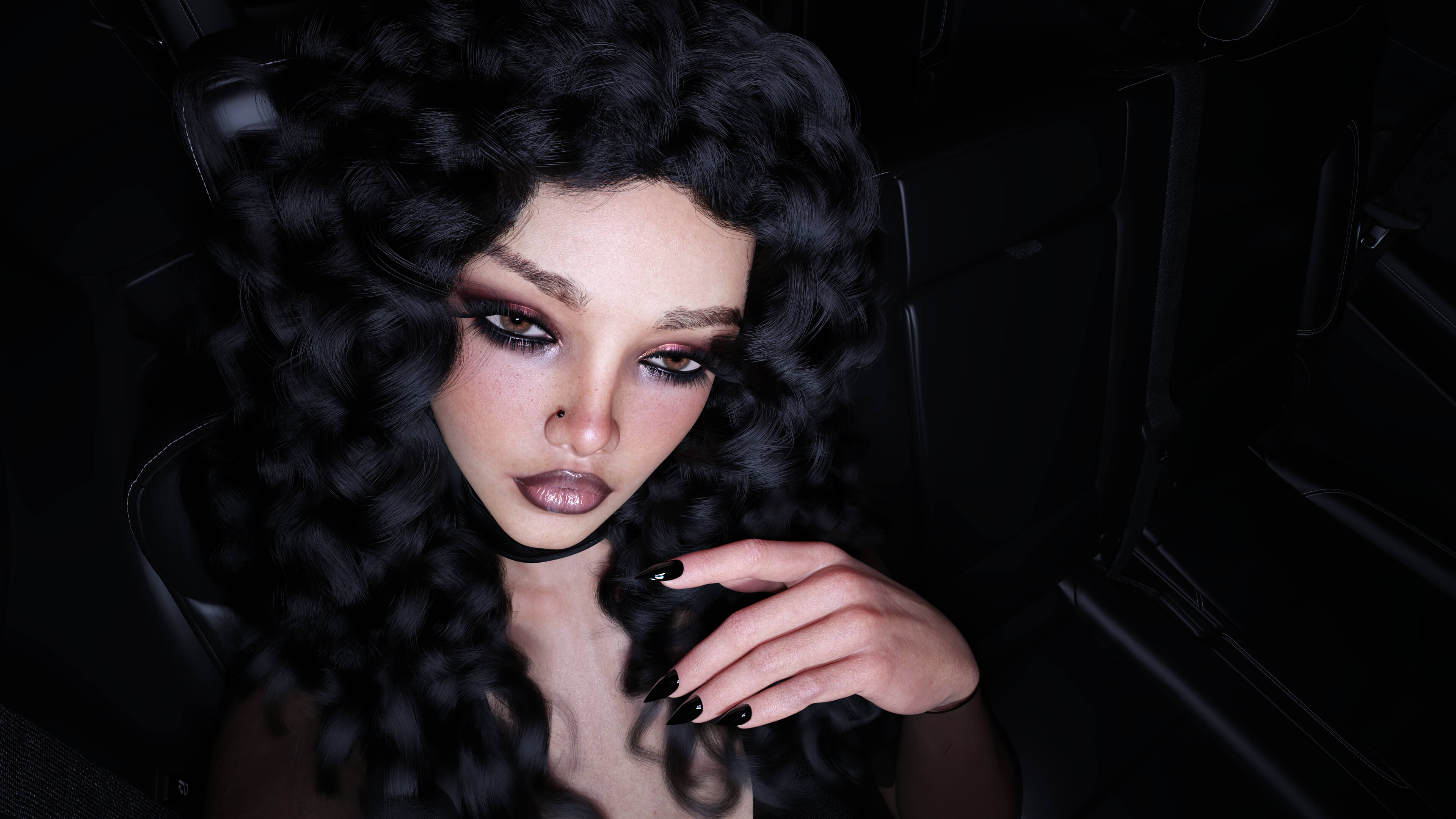 Cherry Lips 3D Render, Digital Artwork by snow child