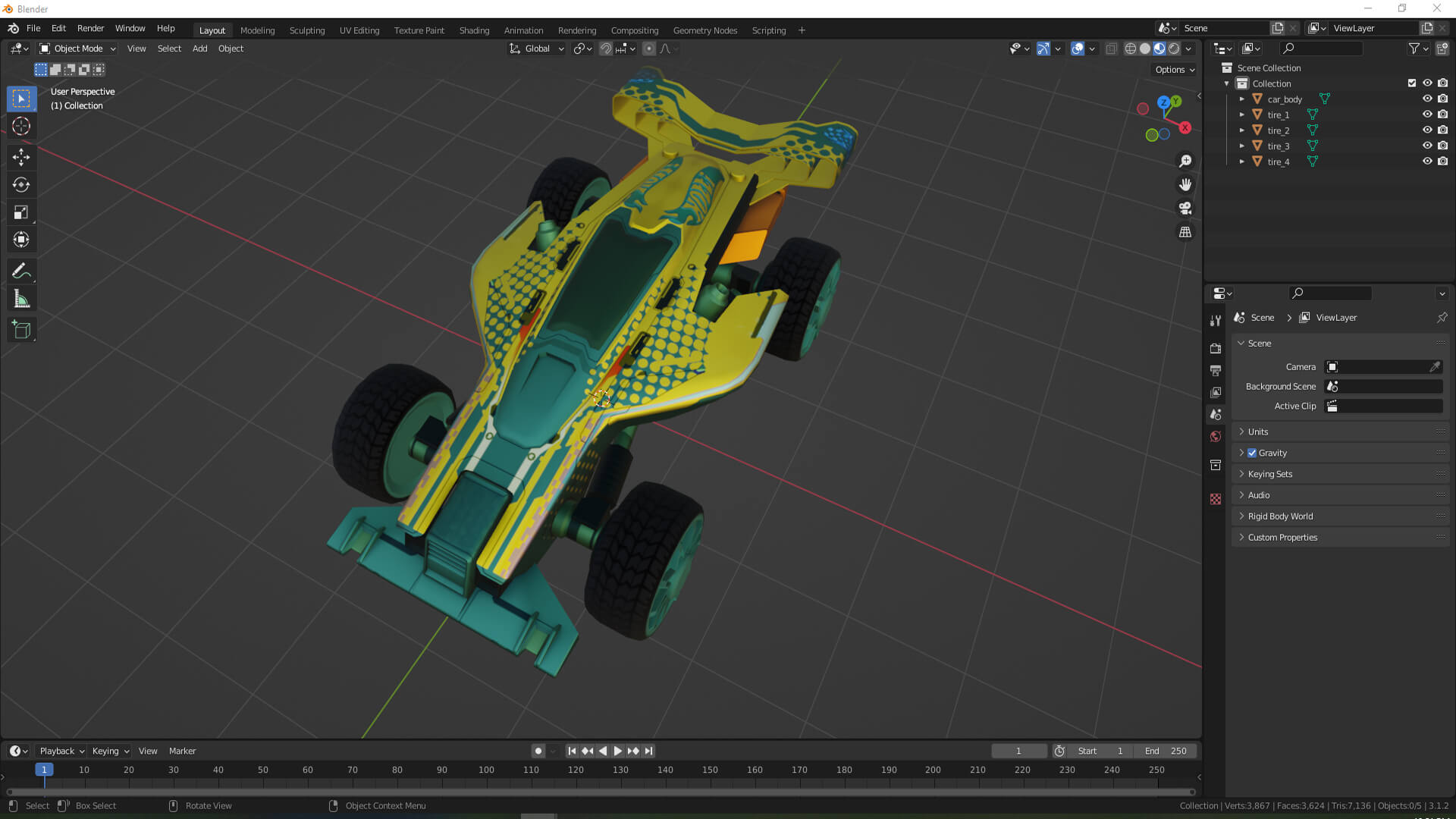 Sci-Fi Futuristic Formula Race Car &ndash Game-Ready 3D Vehicle 3D Model