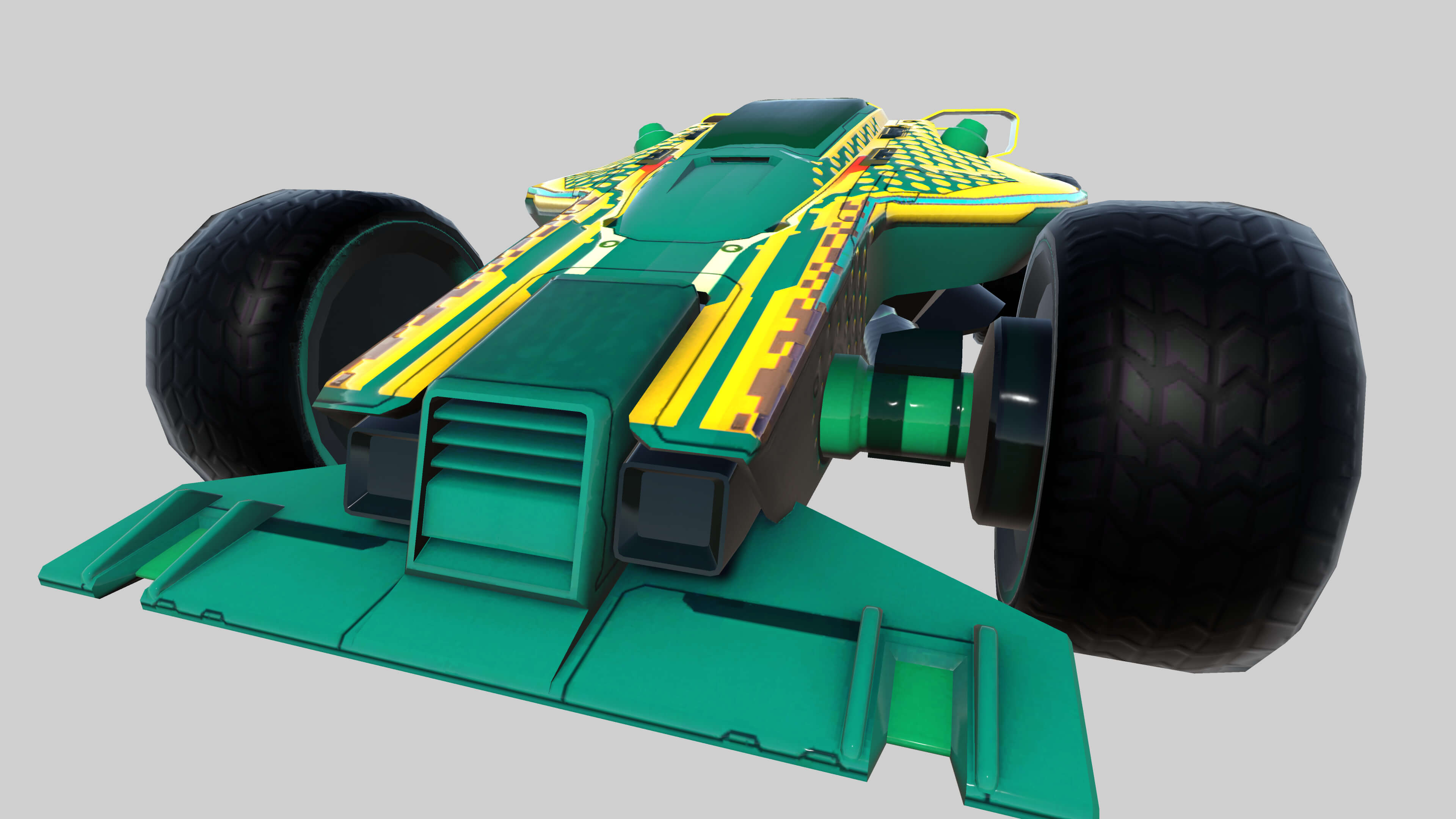 Sci-Fi Futuristic Formula Race Car &ndash Game-Ready 3D Vehicle 3D Model