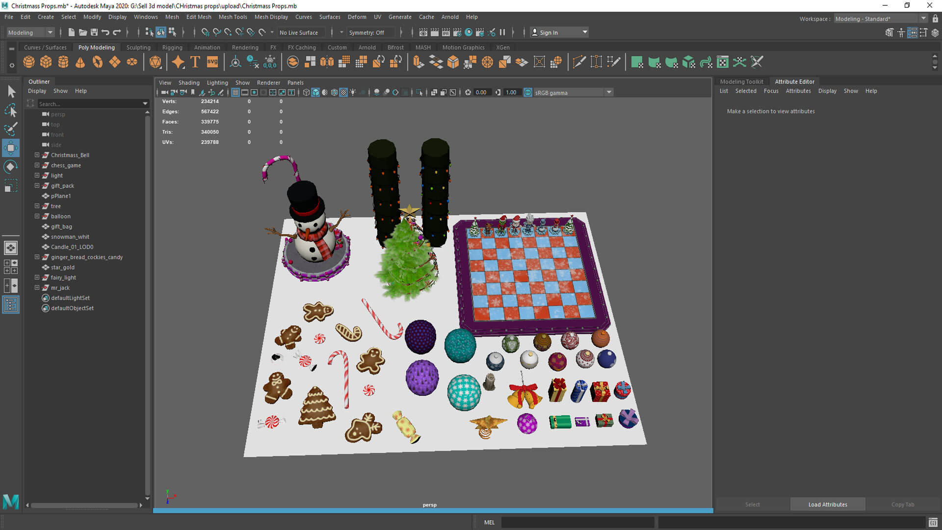 Christmas Props Collection 3D Model &ndash Festive Holiday 3D Model