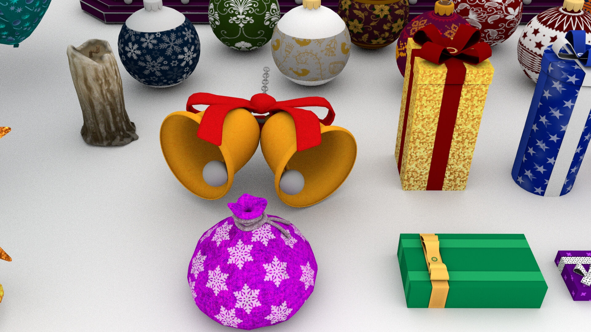 Christmas Props Collection 3D Model &ndash Festive Holiday 3D Model
