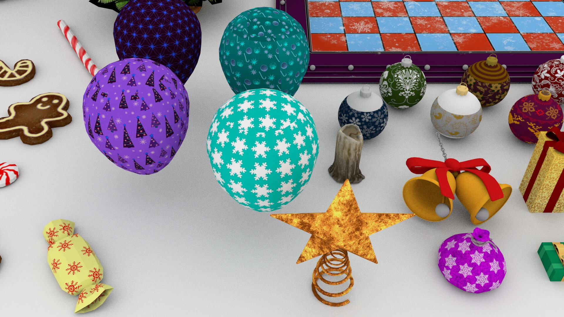 Christmas Props Collection 3D Model &ndash Festive Holiday 3D Model