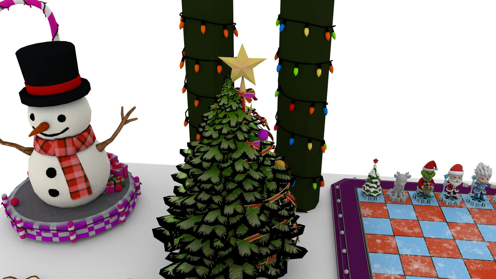 Christmas Props Collection 3D Model &ndash Festive Holiday 3D Model