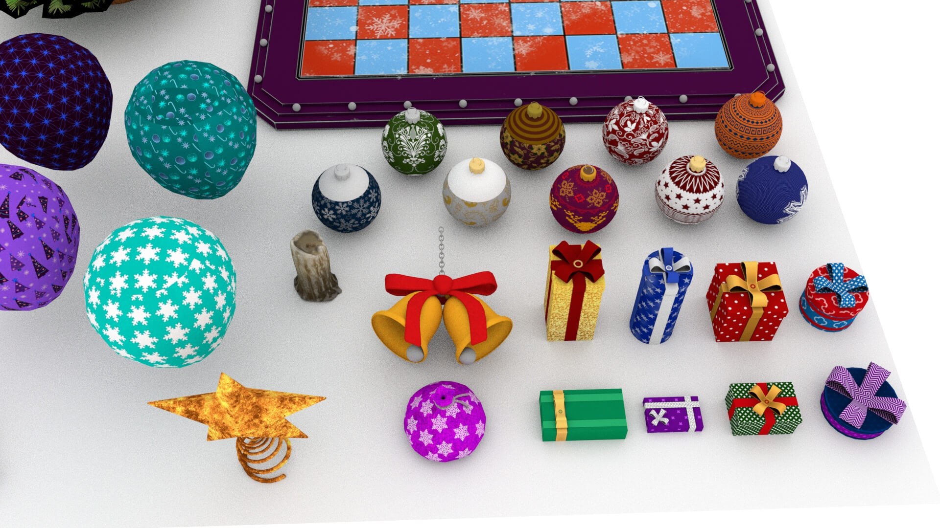 Christmas Props Collection 3D Model &ndash Festive Holiday 3D Model