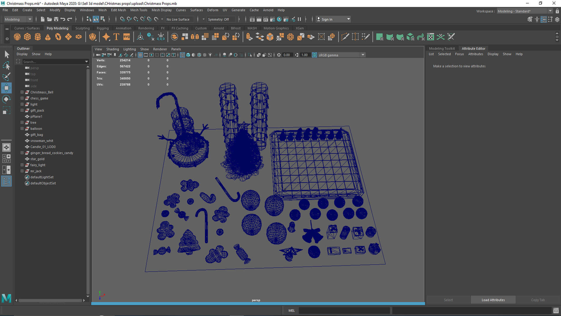 Christmas Props Collection 3D Model &ndash Festive Holiday 3D Model