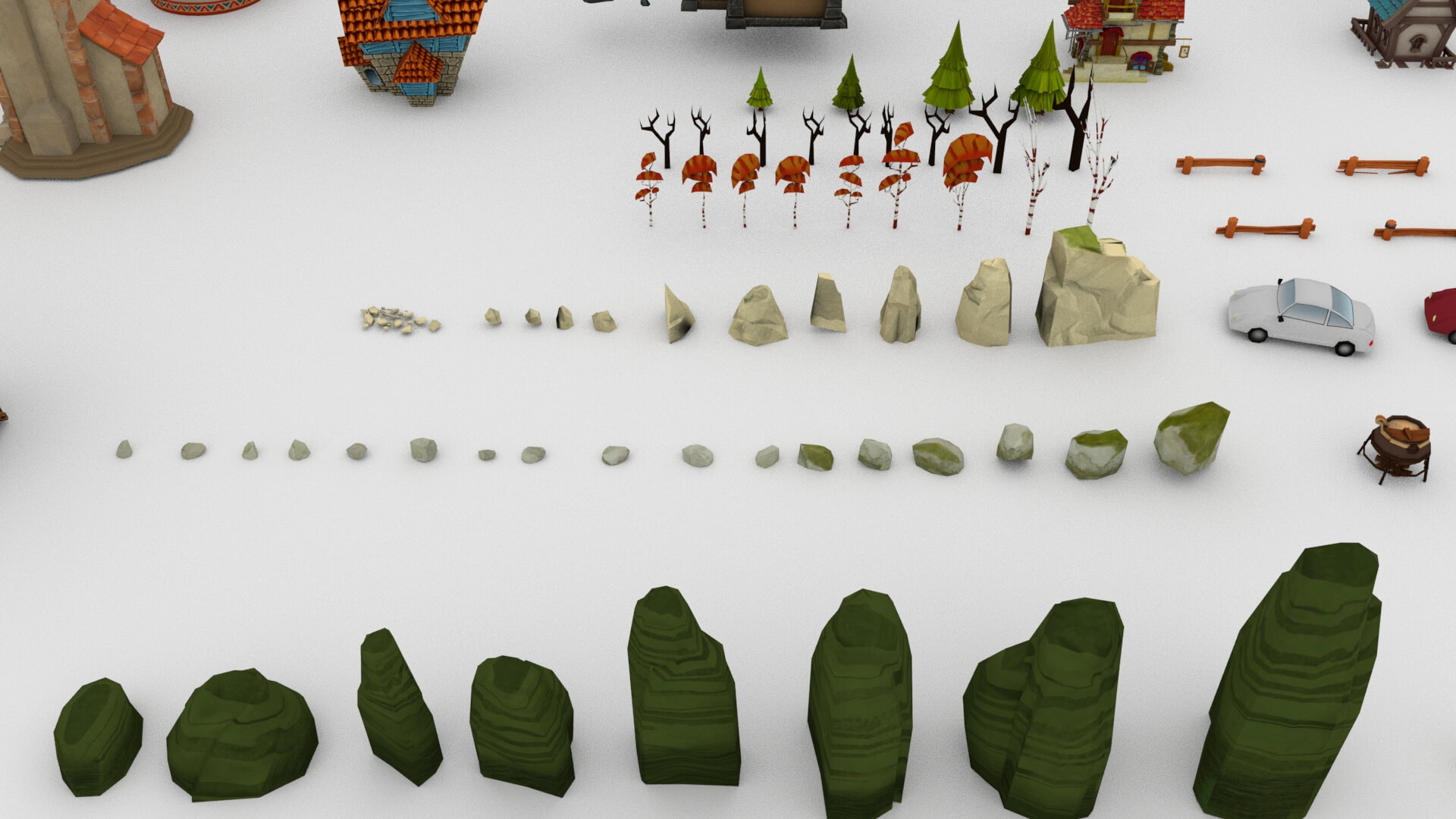 Fantasy Medieval Village Pack &ndash Stylized Medieval Buil 3D Model