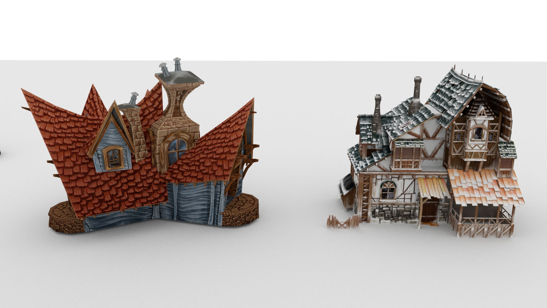 Fantasy Medieval Village Pack &ndash Stylized Medieval Buil 3D Model