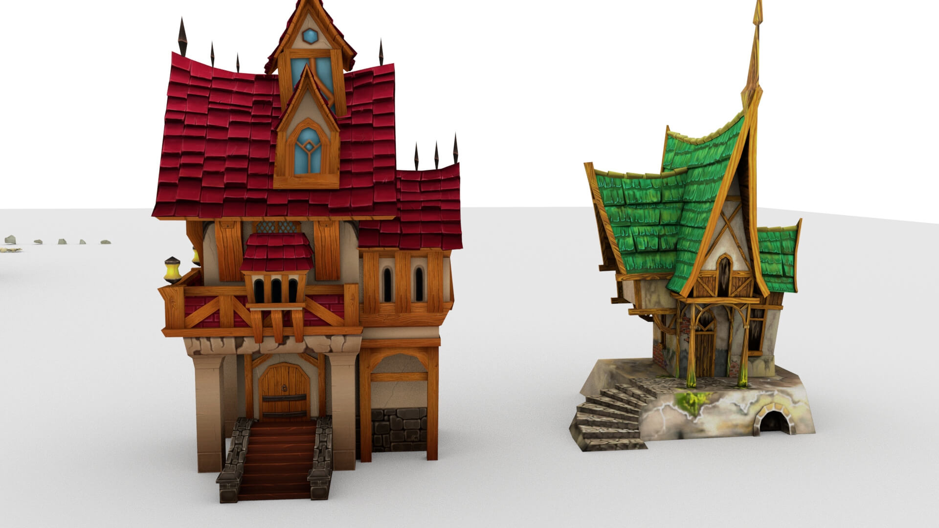 Fantasy Medieval Village Pack &ndash Stylized Medieval Buil 3D Model