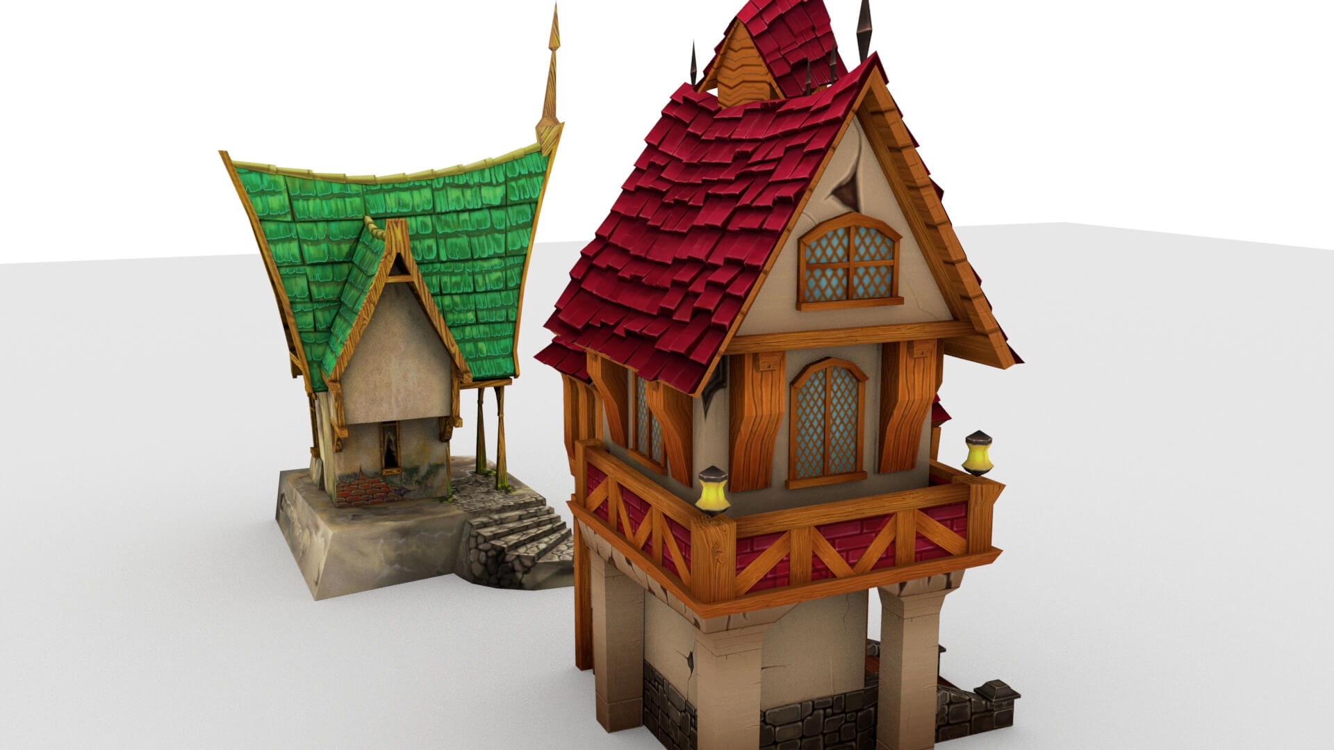 Fantasy Medieval Village Pack &ndash Stylized Medieval Buil 3D Model