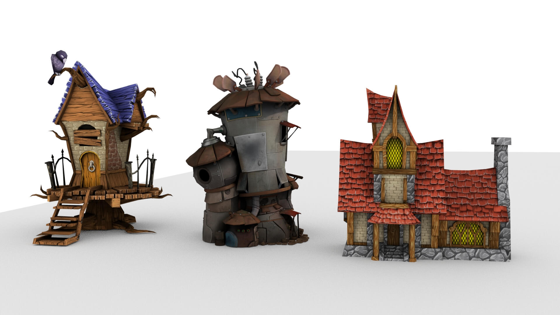 Fantasy Medieval Village Pack &ndash Stylized Medieval Buil 3D Model