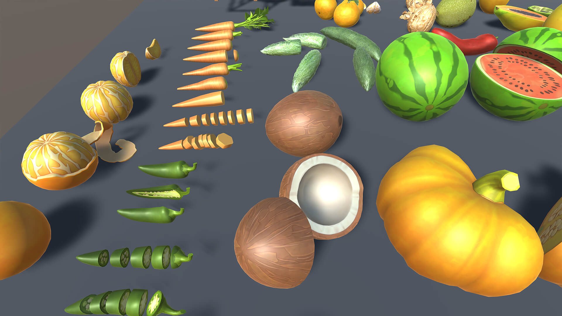 Fruits and Vegetables 3D Asset Pack with Wooden Crates &ndas 3D Model