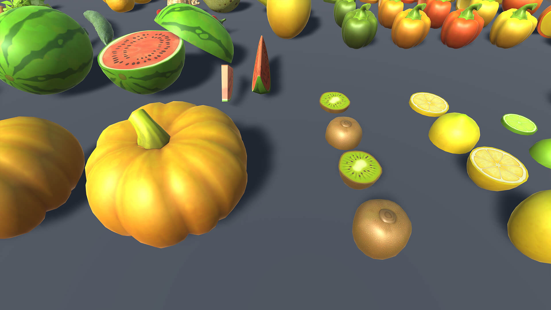 Fruits and Vegetables 3D Asset Pack with Wooden Crates &ndas 3D Model