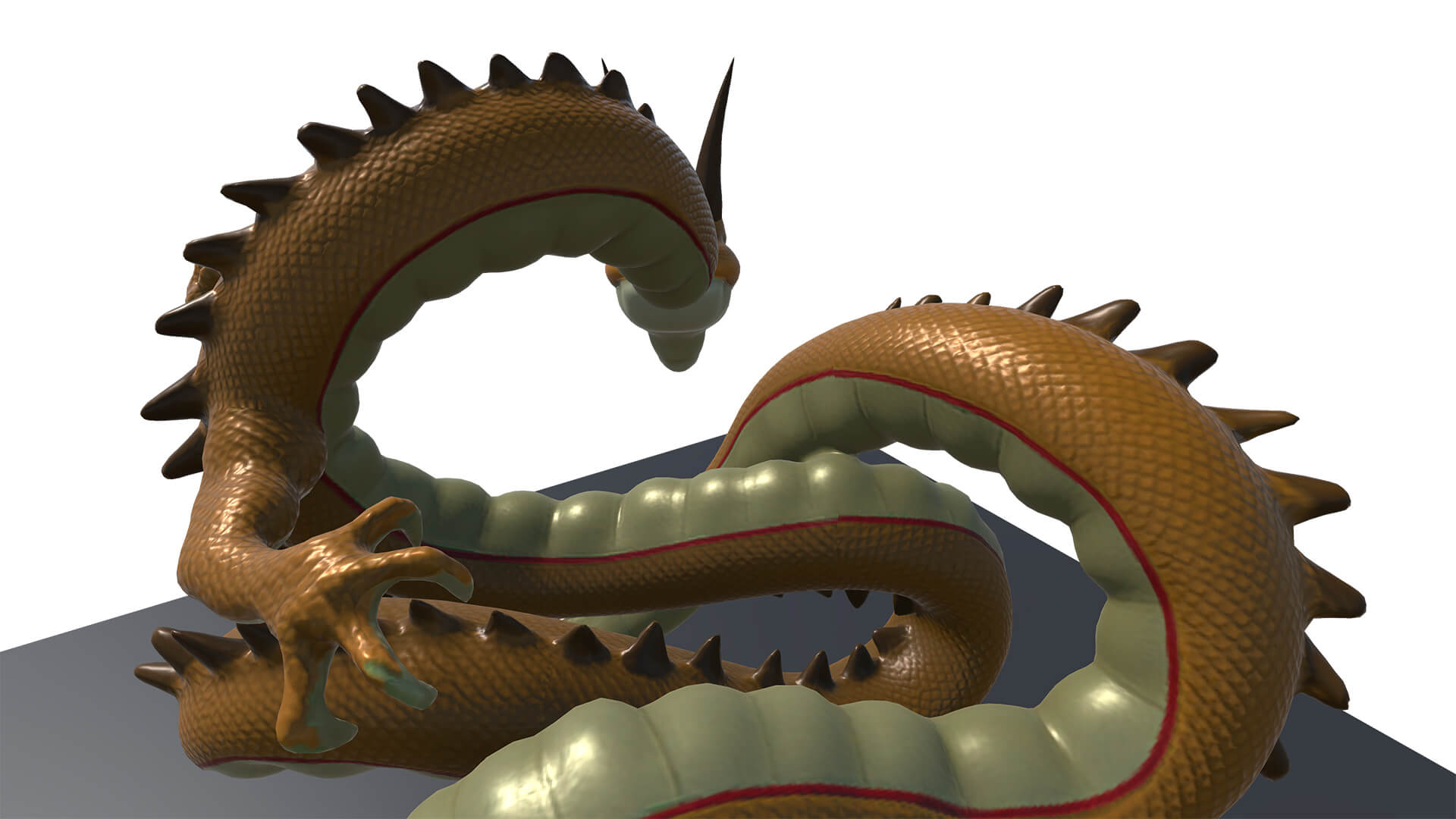 Mythical Golden Serpent Dragon & Dragon Eggs Pack 3D Model