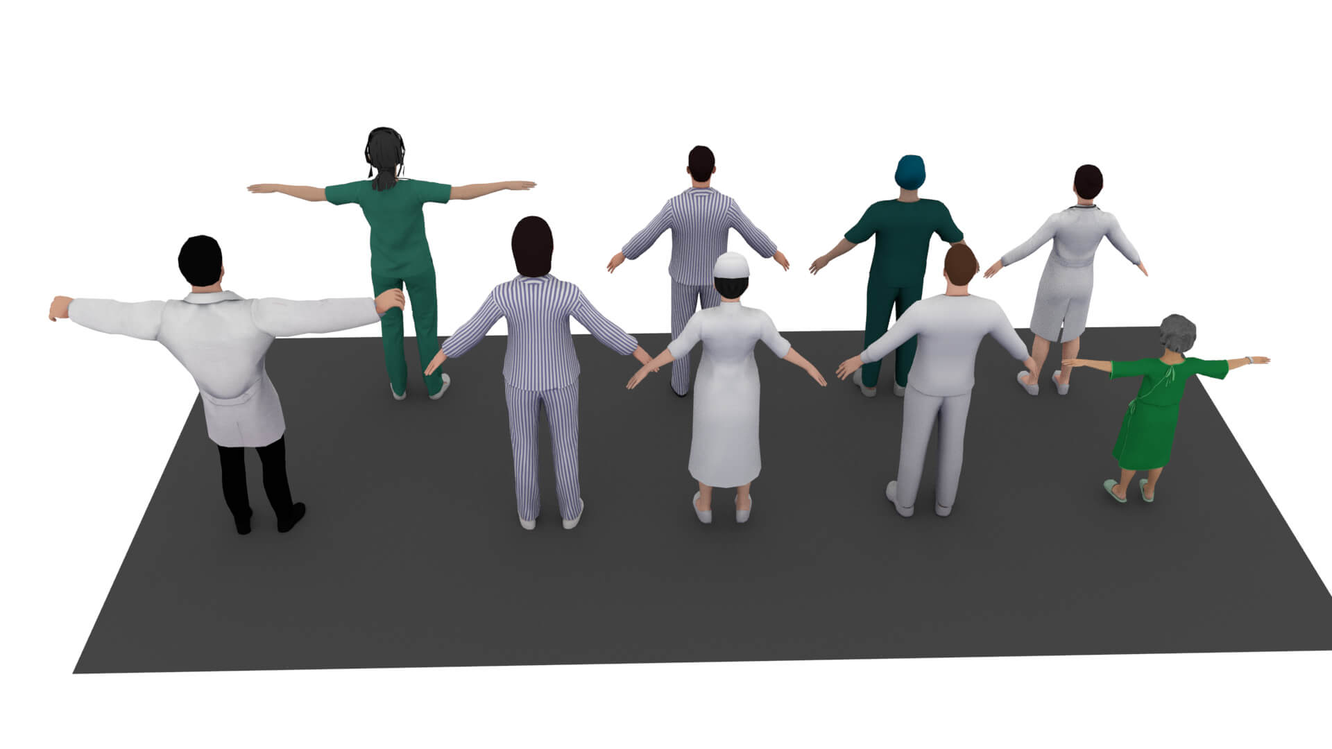 Realistic Hospital Staff Characters Pack &ndash Doctors Nu 3D Model