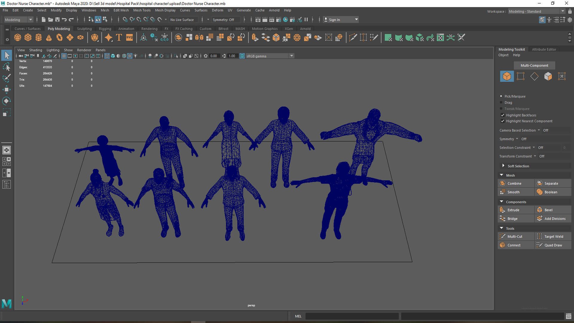 Realistic Hospital Staff Characters Pack &ndash Doctors Nu 3D Model