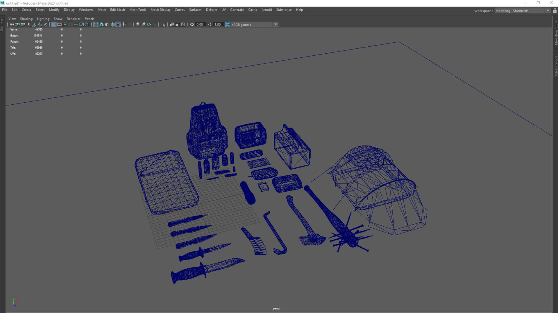 Realistic Survival Camping Props Pack 3D Model