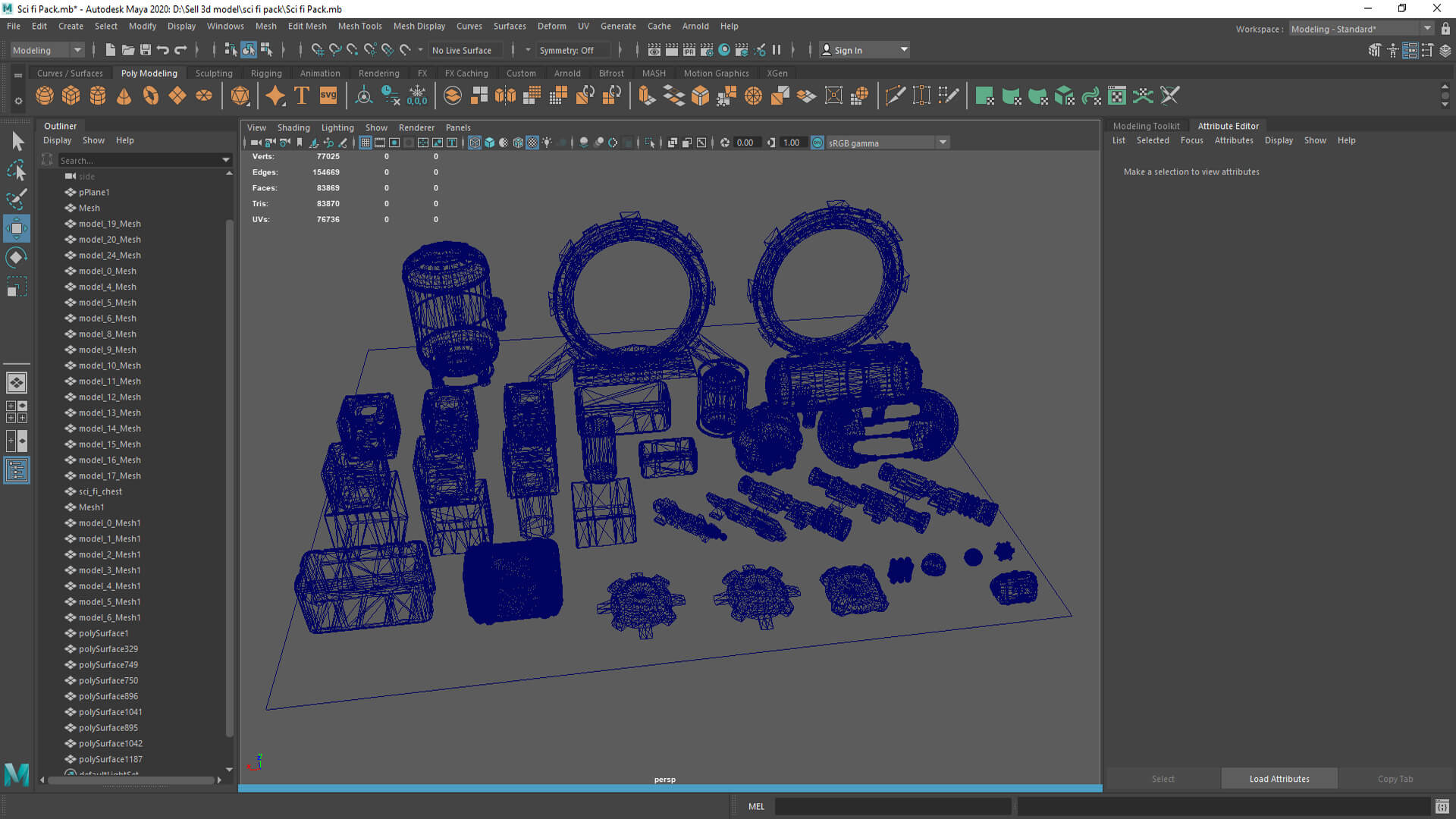 Sci-Fi Environment and Prop 3D Model Pack 3D Model