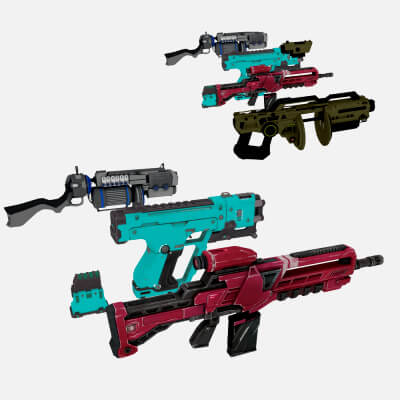 Sci-Fi Weapon Pack &ndash; High Poly Futuristic Guns Collect
