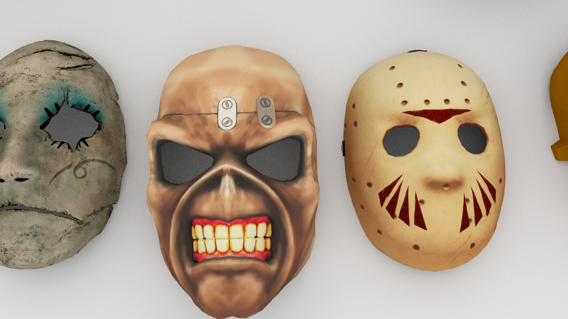Stylized Halloween Horror Props and Masks Pack 4k Pbr 3D Model