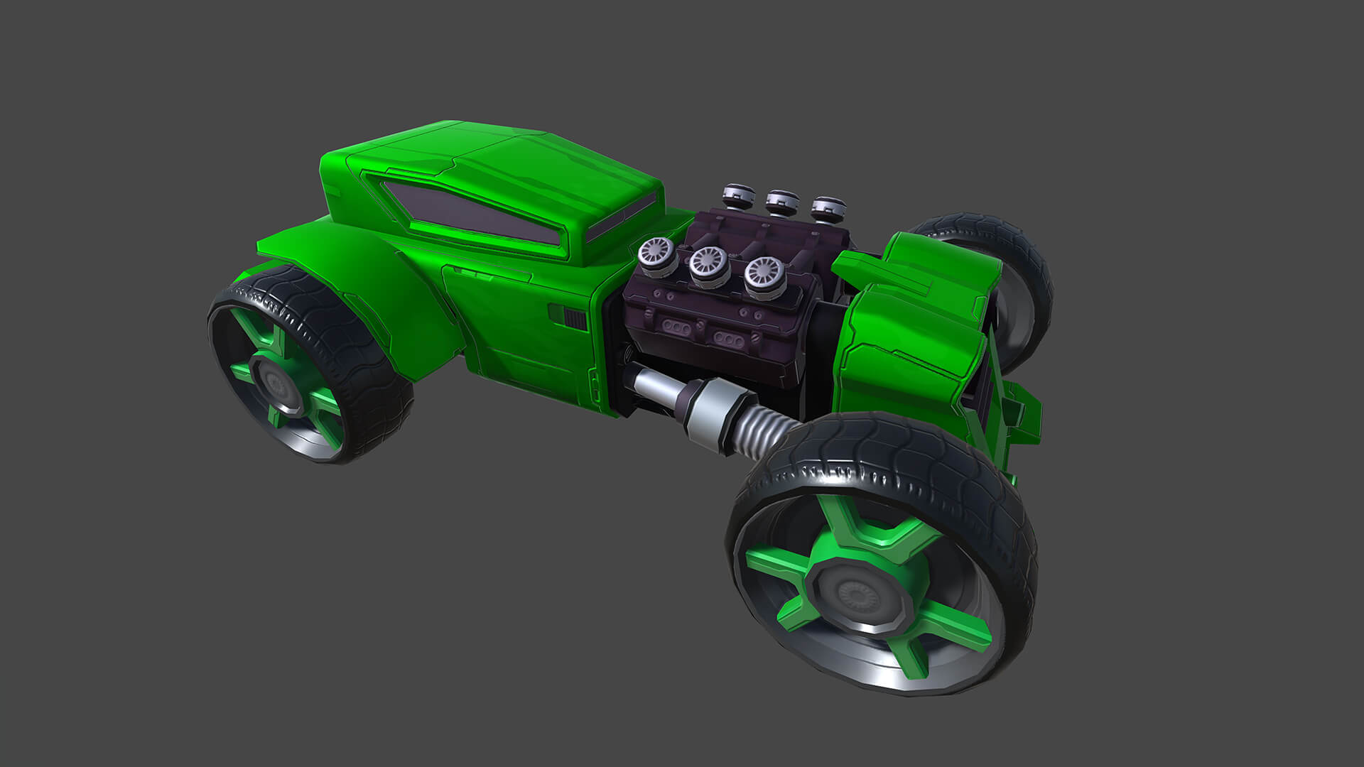 Stylized Hot Rod Race Car &ndash Game-Ready 3D Vehicle Mode 3D Model