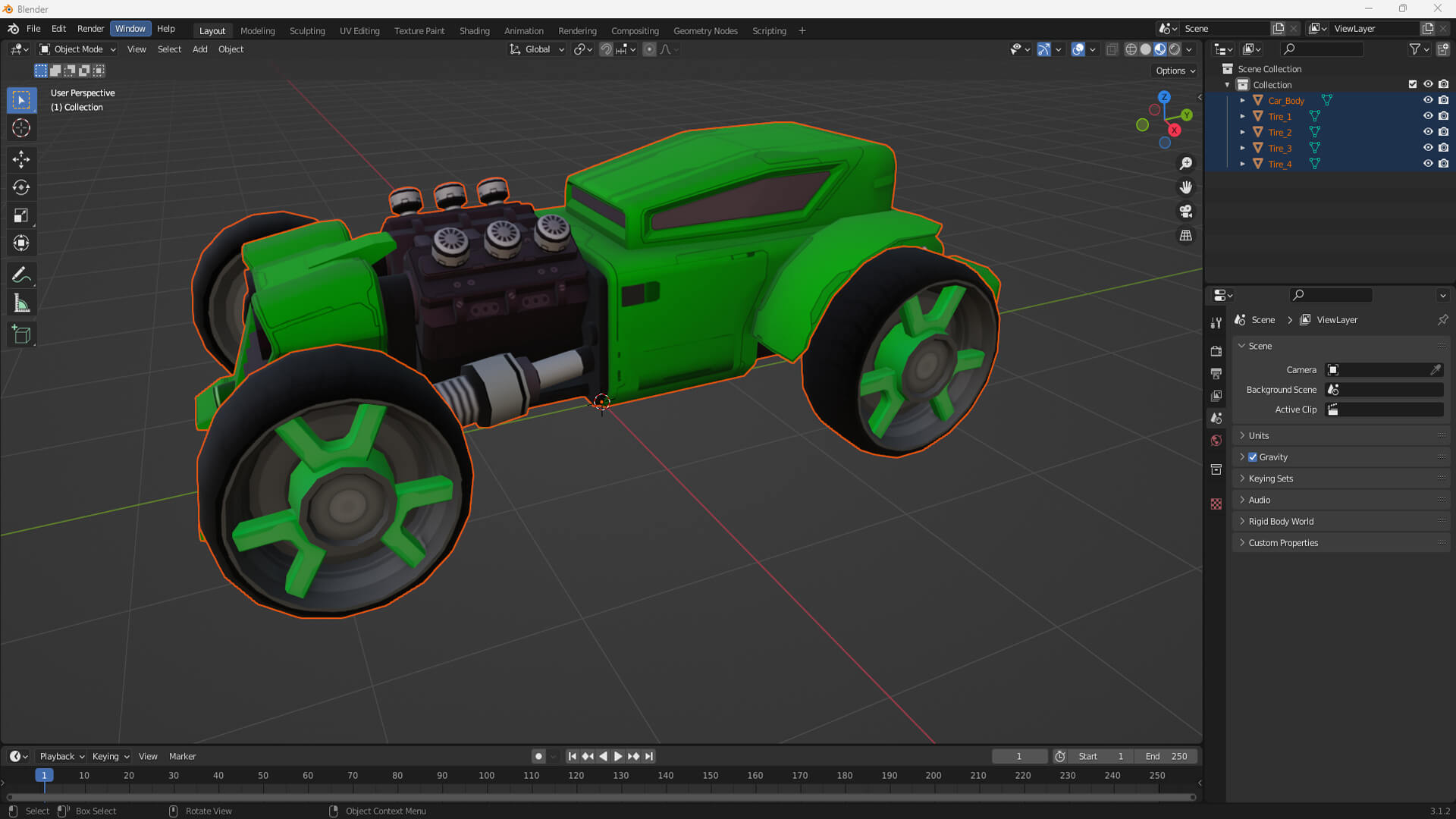 Stylized Hot Rod Race Car &ndash Game-Ready 3D Vehicle Mode 3D Model
