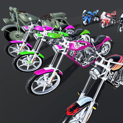 Ultimate 3D Motorbikes and Biker Characters Pack