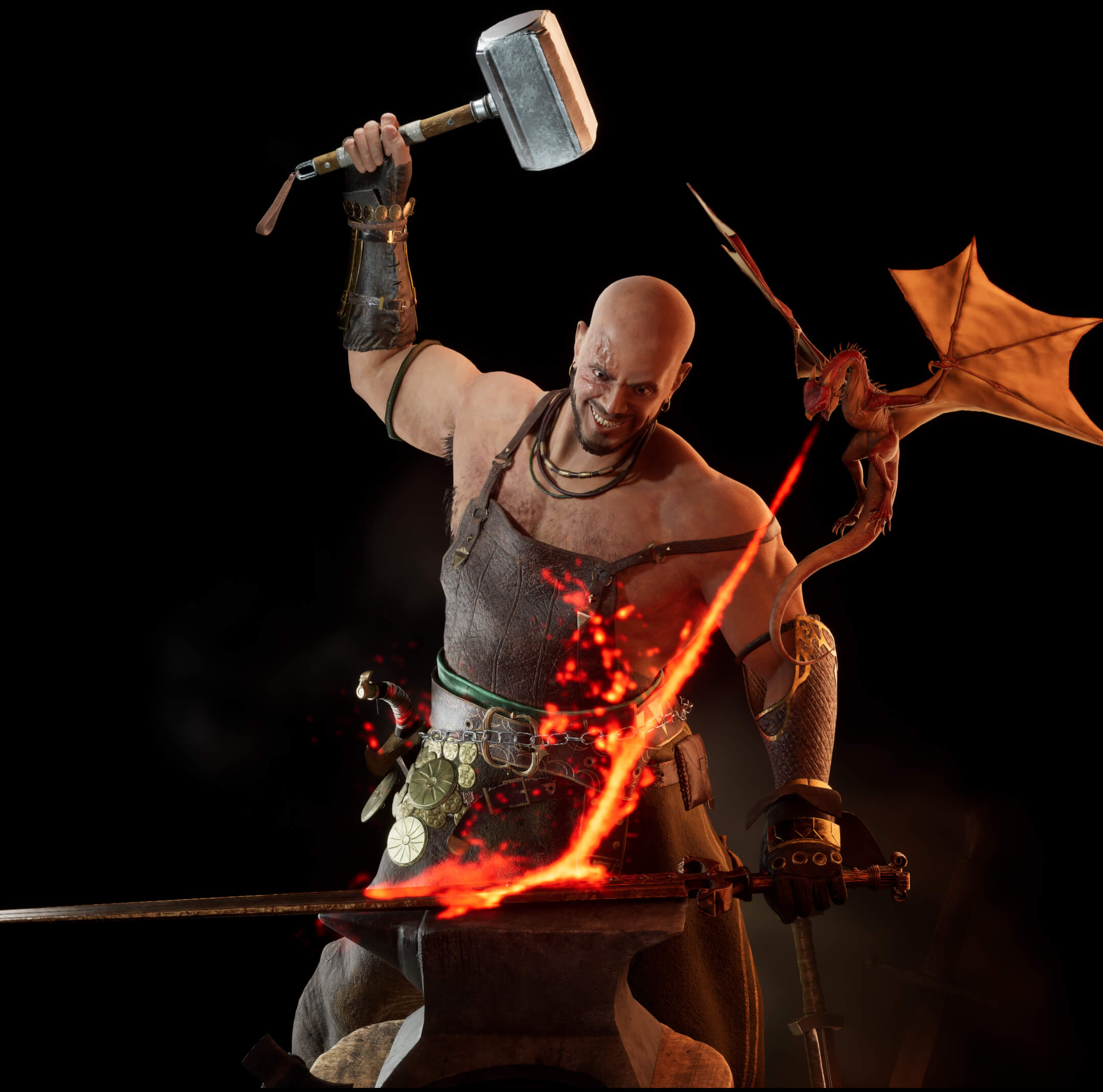 War Maniac 3D Render, Digital Artwork by Solaraxis