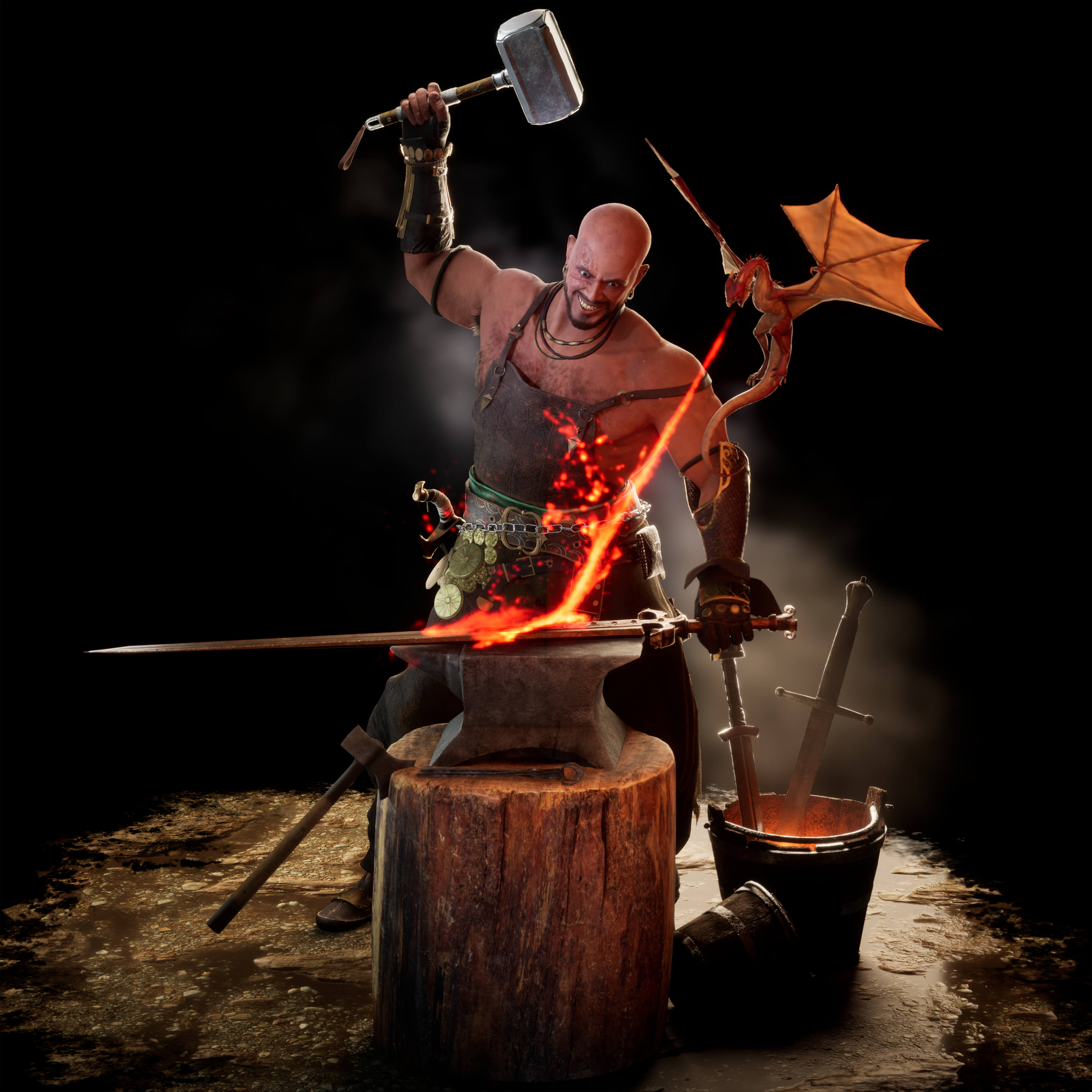 War Maniac 3D Render, Digital Artwork by Solaraxis