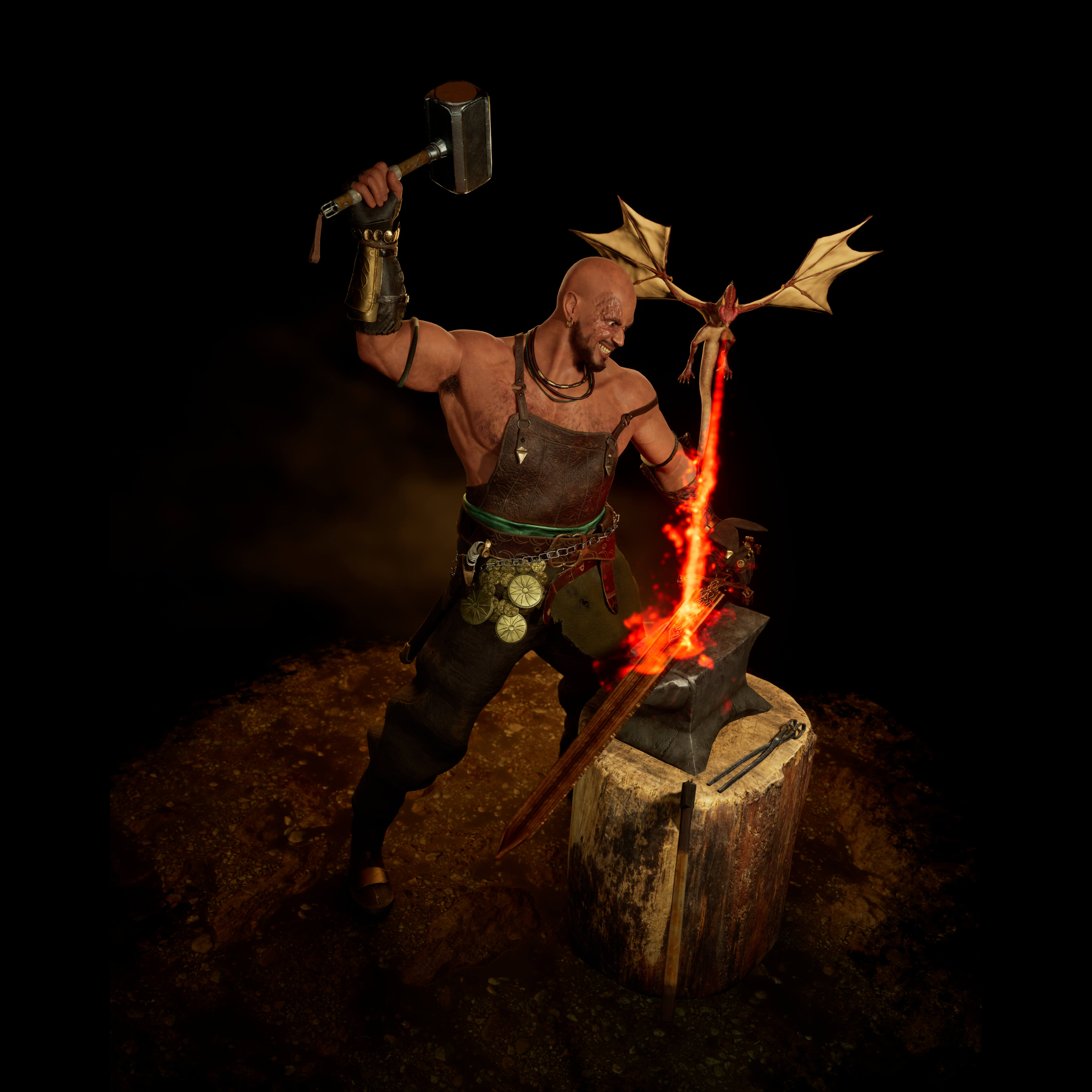 War Maniac 3D Render, Digital Artwork by Solaraxis