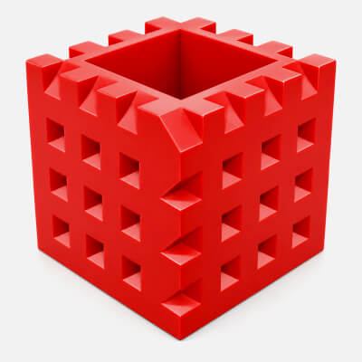 Checkered Cube Box Container