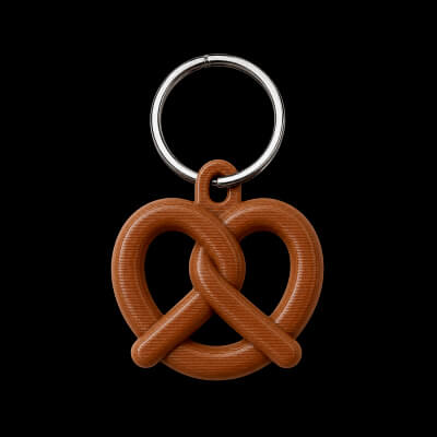 Pretzel Keychain 3D Tag