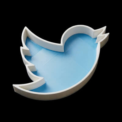 Twitter (X) Bird Logo 3D Tray Storage
