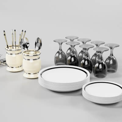 Plates, Spoon, and Fork Set Kitchen RH1