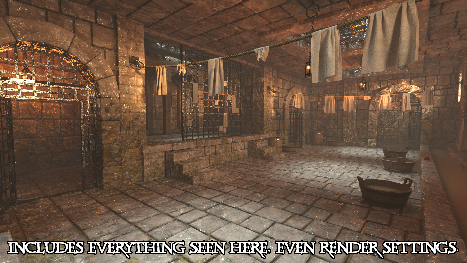 Medieval Prison Shower Environment for DAZ Studio Daz Content