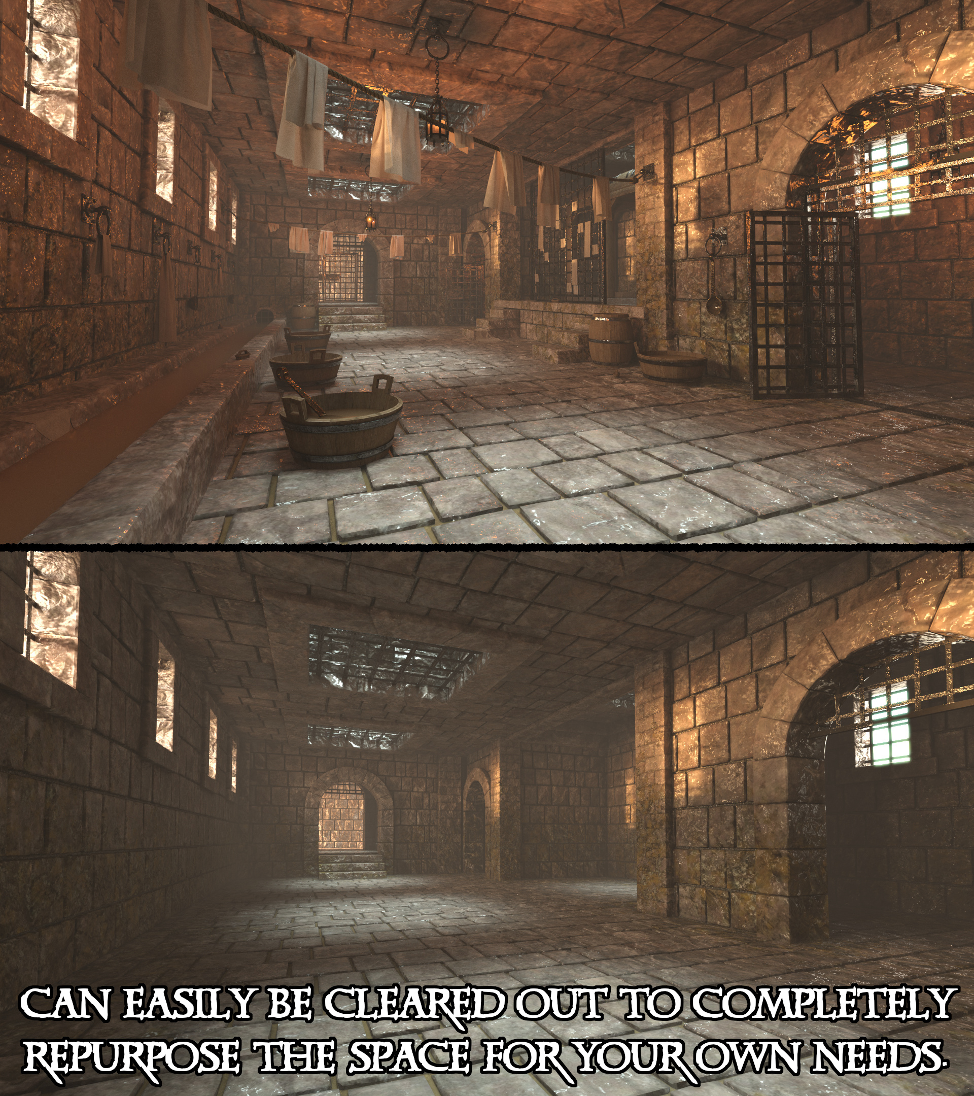 Medieval Prison Shower Environment for DAZ Studio Daz Content