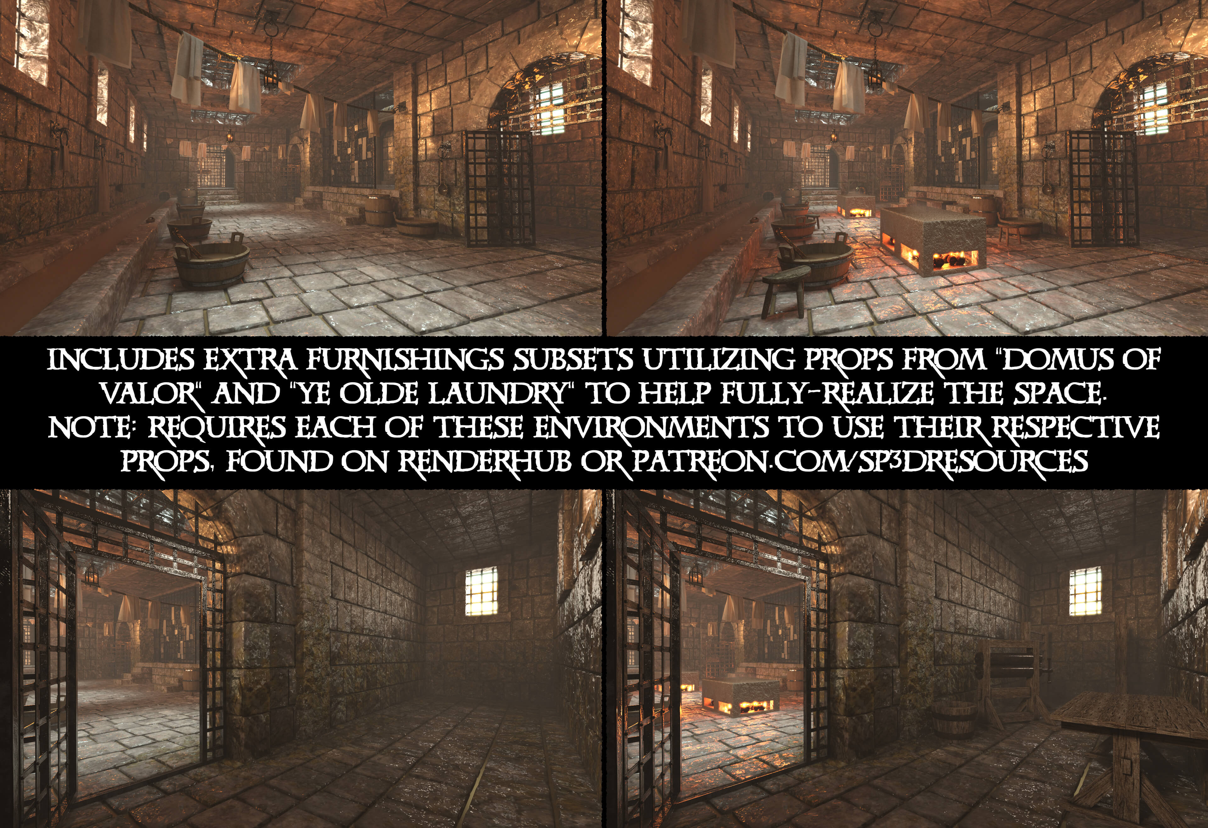 Medieval Prison Shower Environment for DAZ Studio Daz Content