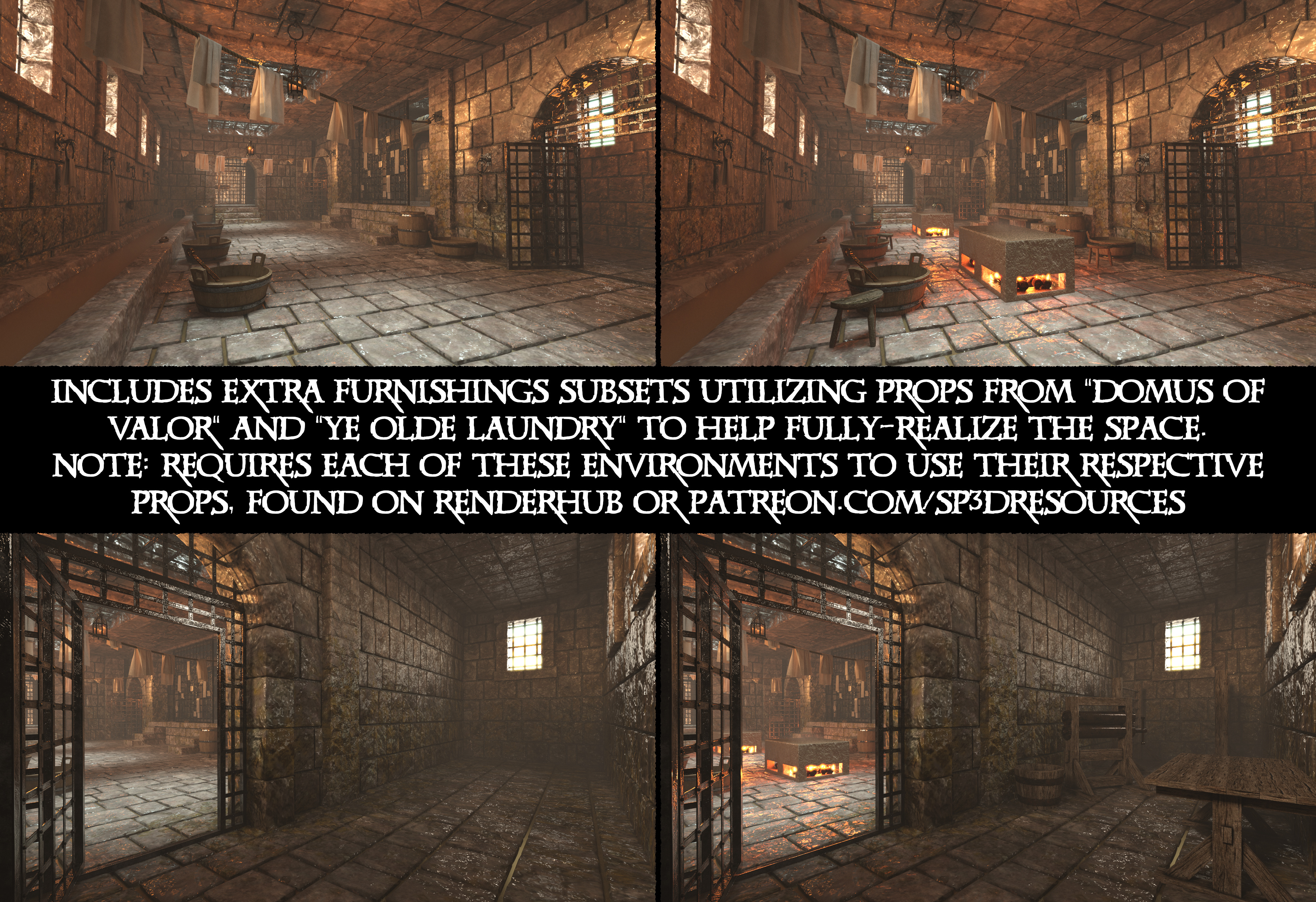 Medieval Prison Shower Environment for DAZ Studio Daz Content
